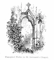 Niche canopée dans la chapelle de St. Leonards